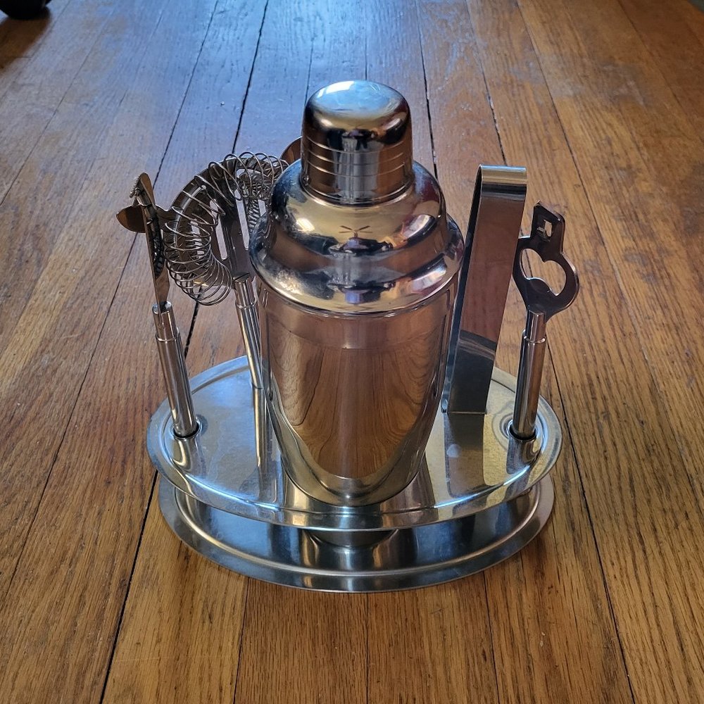 Pier 1 Stainless Steel Barware Set - EUC